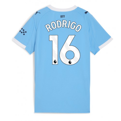 Maglia Calcio Manchester City Rodri Hernandez #16 Prima Divisa Donna 2025-26 Manica Corta